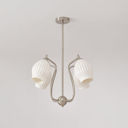 Ceramic Ribbed Chandelier