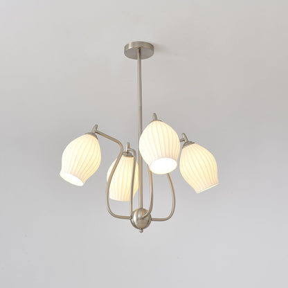 Ceramic Ribbed Chandelier