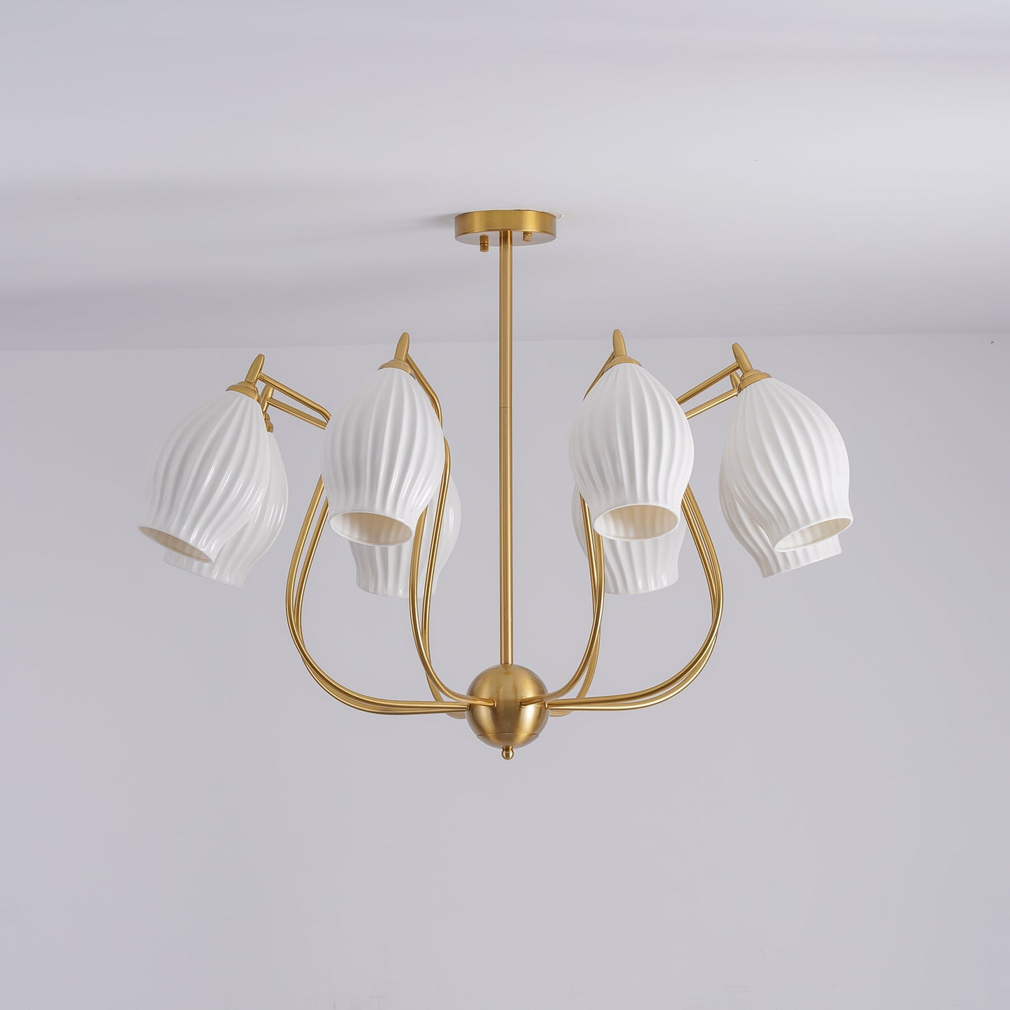 Ceramic Ribbed Chandelier