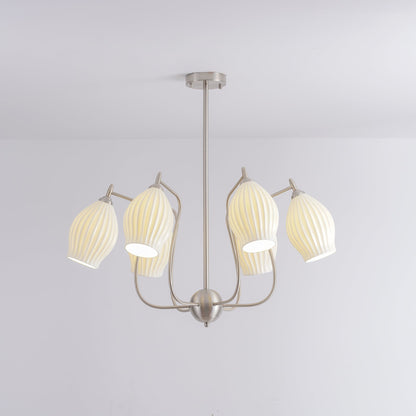 Ceramic Ribbed Chandelier