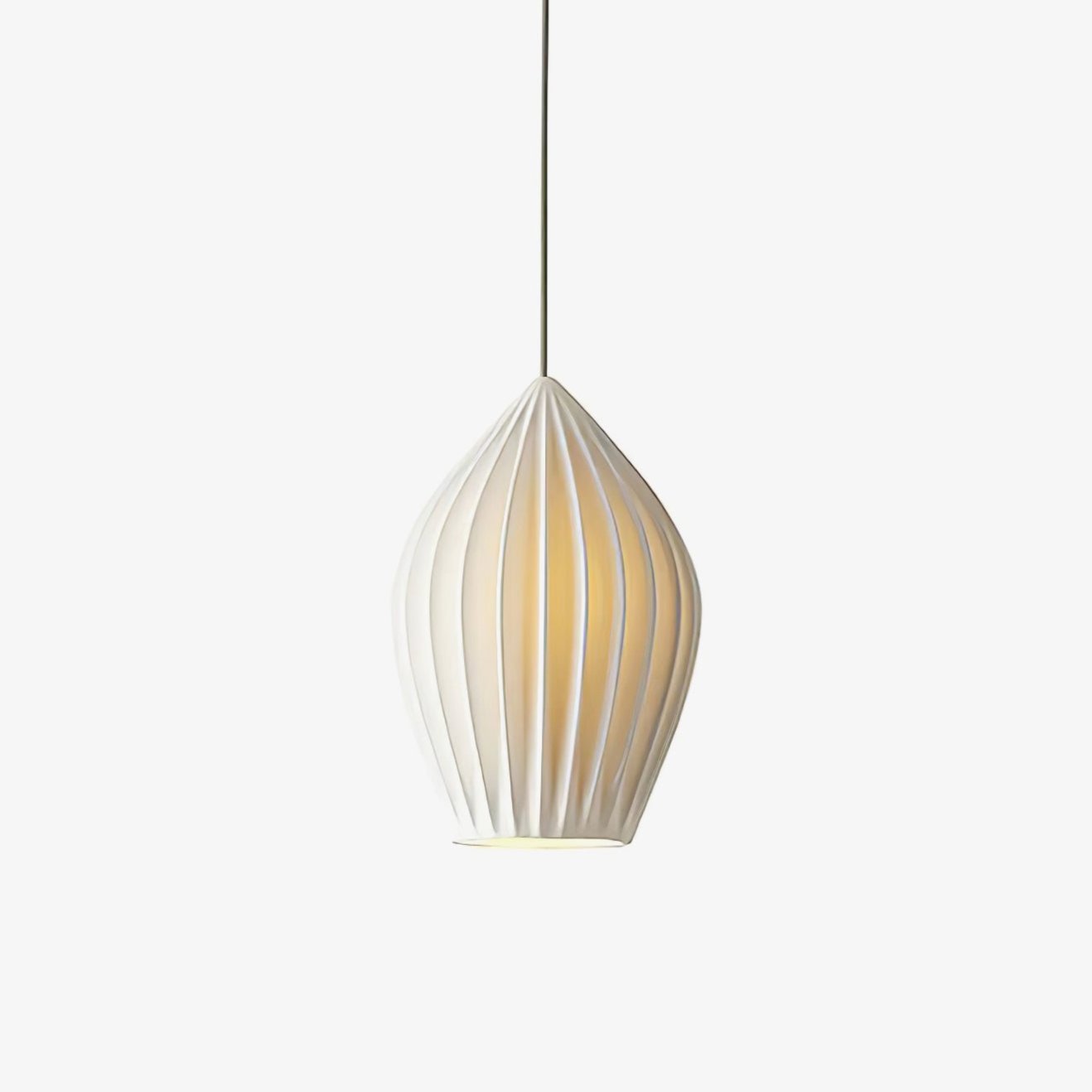 Ceramic Ribbed Pendant Light