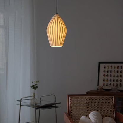 Ceramic Ribbed Pendant Light