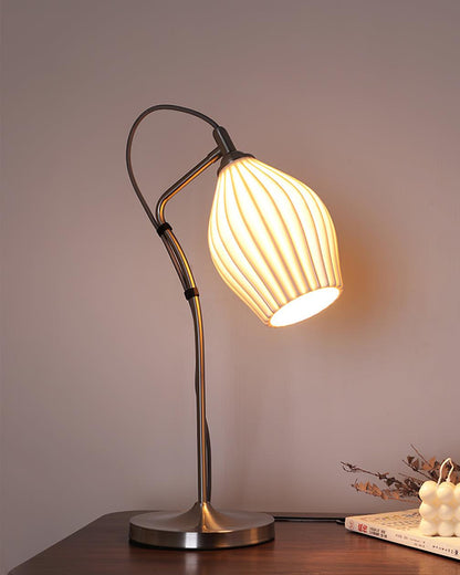 Ceramic Ribbed Table Lamp