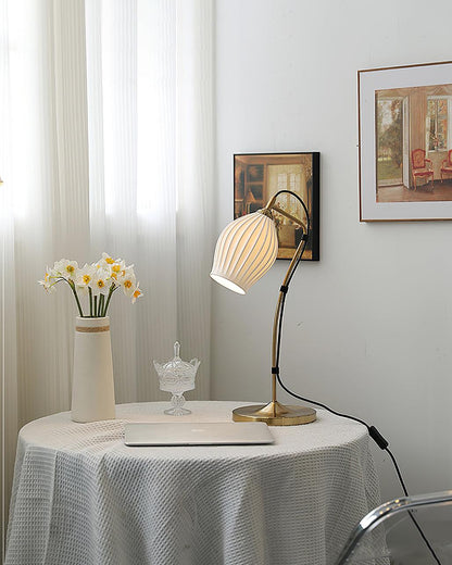 Ceramic Ribbed Table Lamp