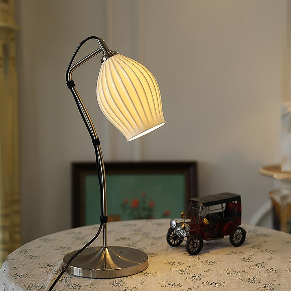 Ceramic Ribbed Table Lamp