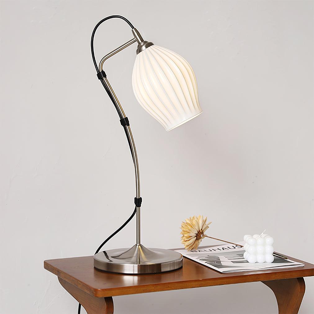 Ceramic Ribbed Table Lamp