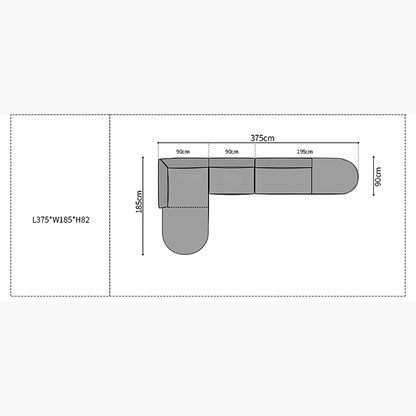 Curved Chaise Lounge Modular Sofa