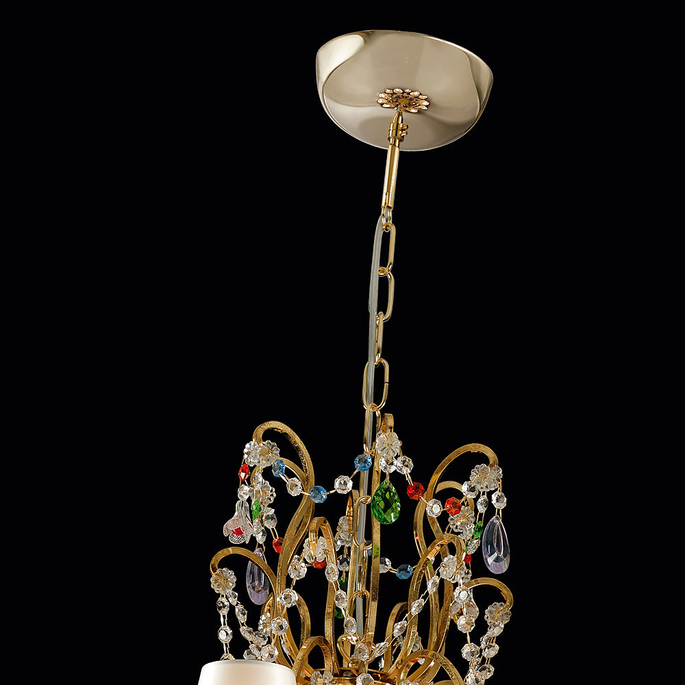 Exclusive Vintage Design Gold Plated Crystal Tiered Chandelier