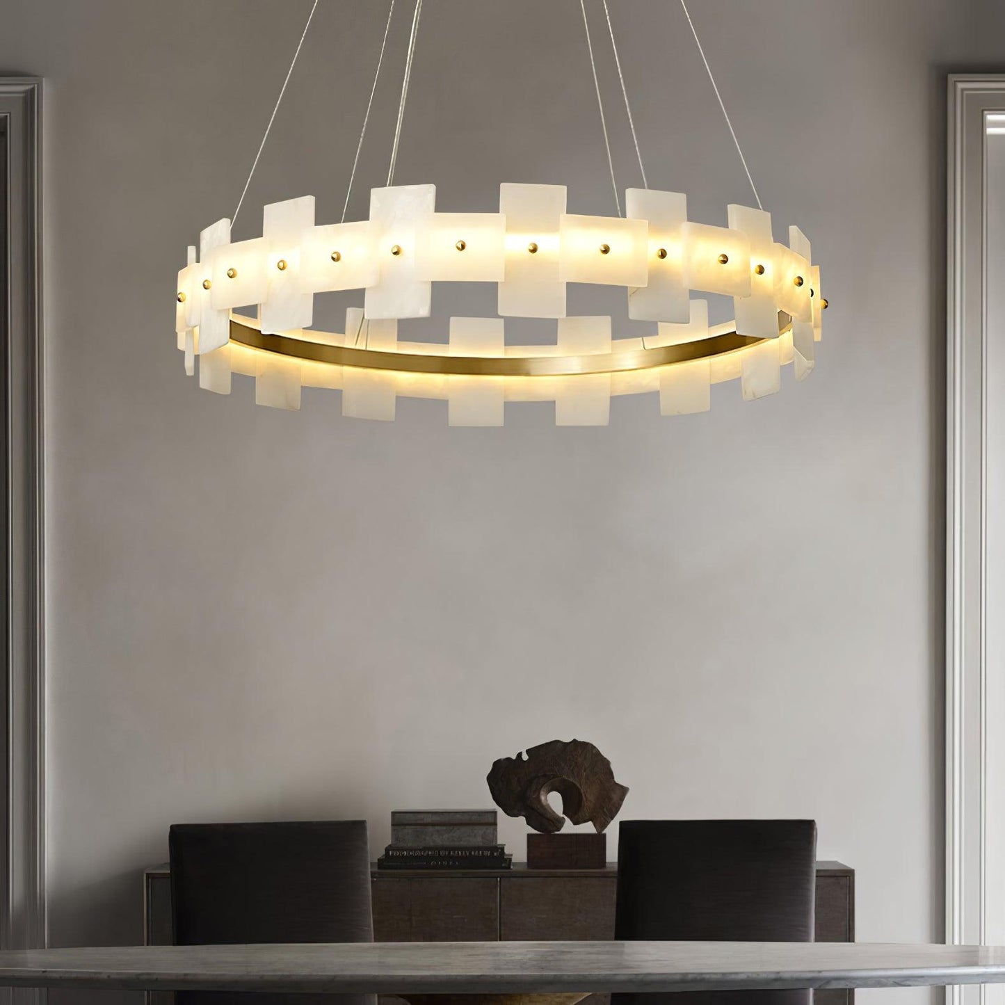 Alabaster Halo Chandelier