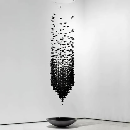Charcoal Cascade Pixel Chandelier