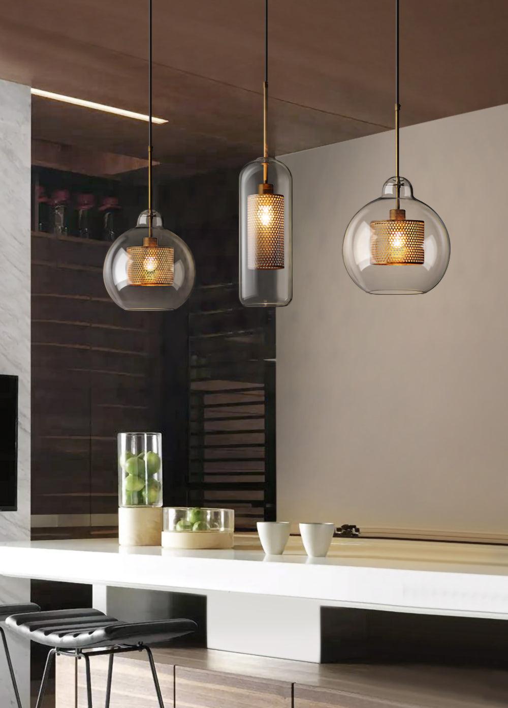 Combined Chiswick Glass Pendant Light