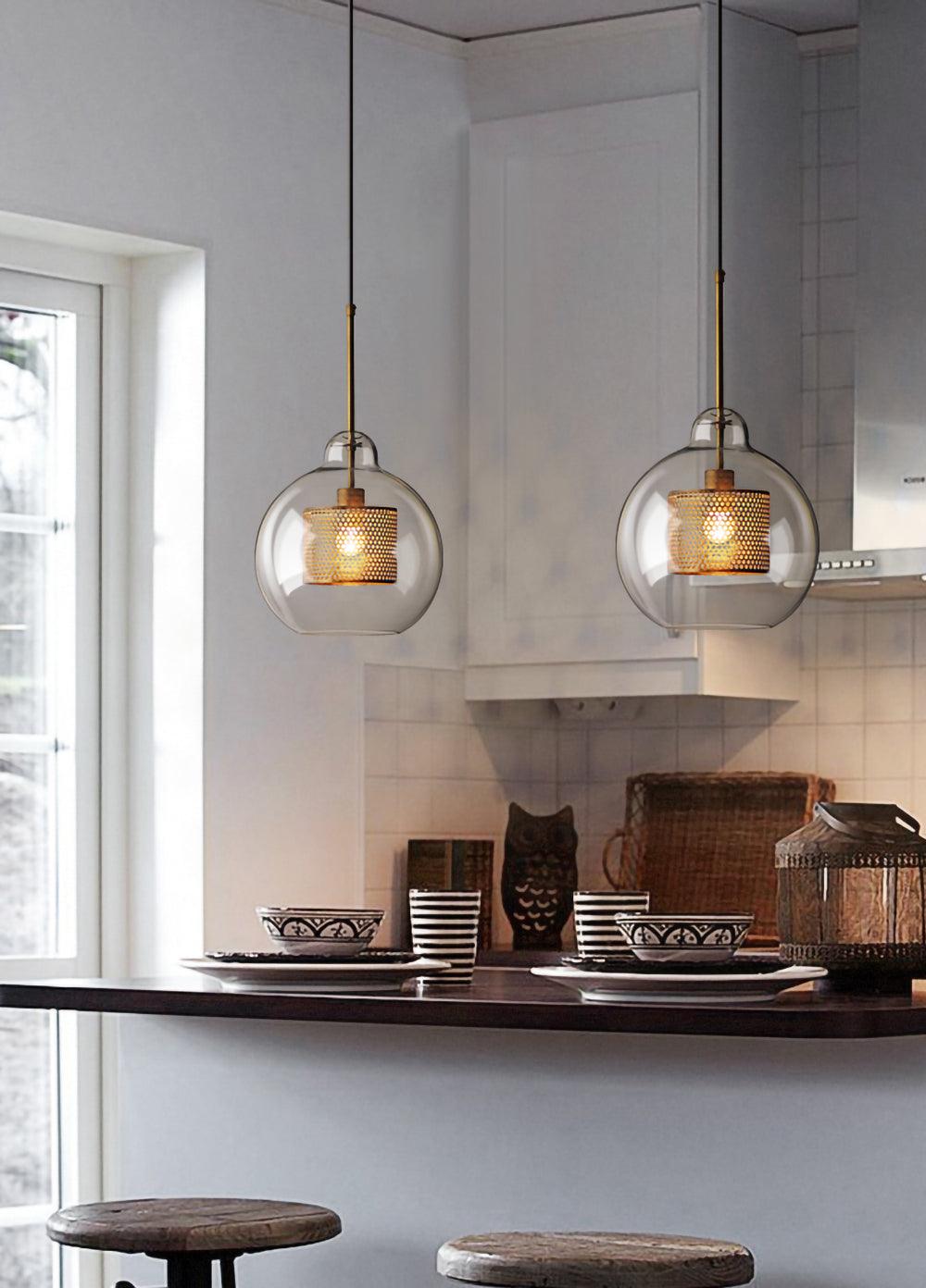 Combined Chiswick Glass Pendant Light