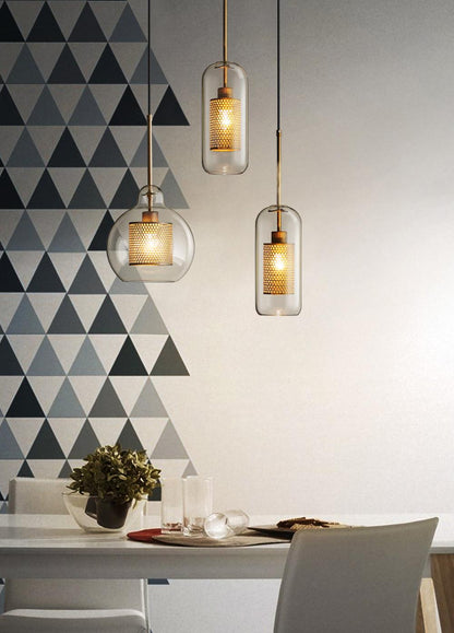 Combined Chiswick Glass Pendant Light