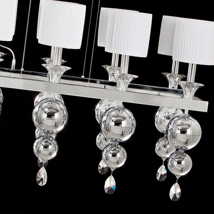 Modern Italian Rectangular Polished Chrome Chandelier