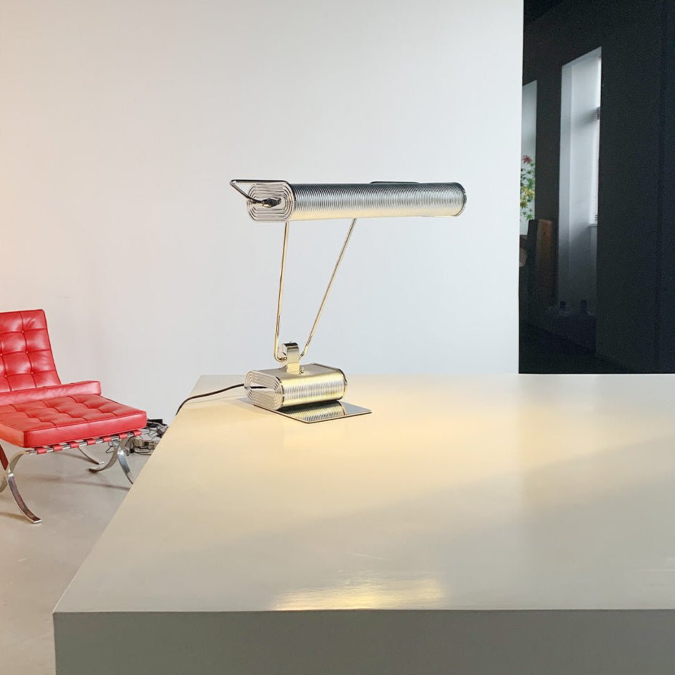 Chrome Coiled Wire Desk Lamp