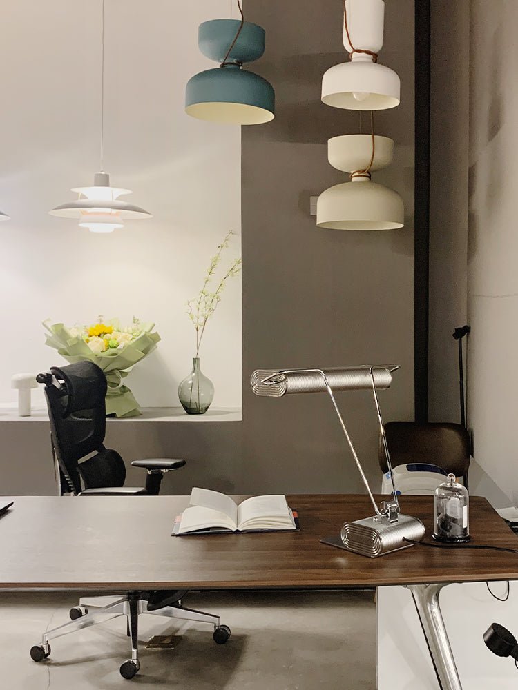 Chrome Coiled Wire Desk Lamp