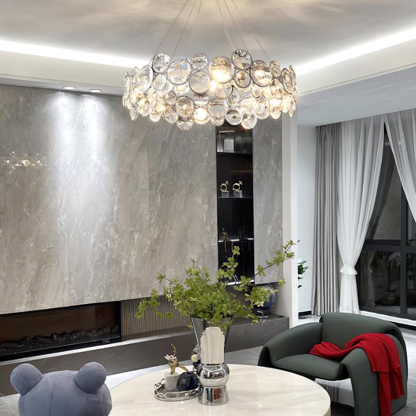 Chrome Round Crystal Chandelier