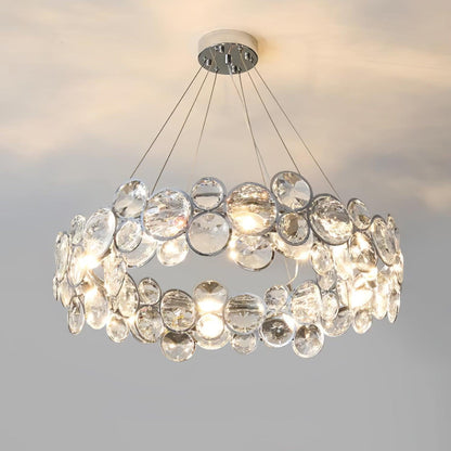 Chrome Round Crystal Chandelier