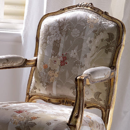 Classic Designer Italian Antiqued Occasional Armchair