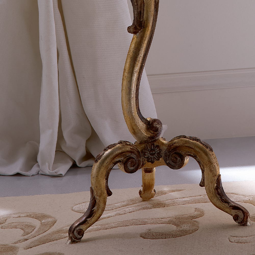 Classic Designer Italian Antiqued Gold Side Table