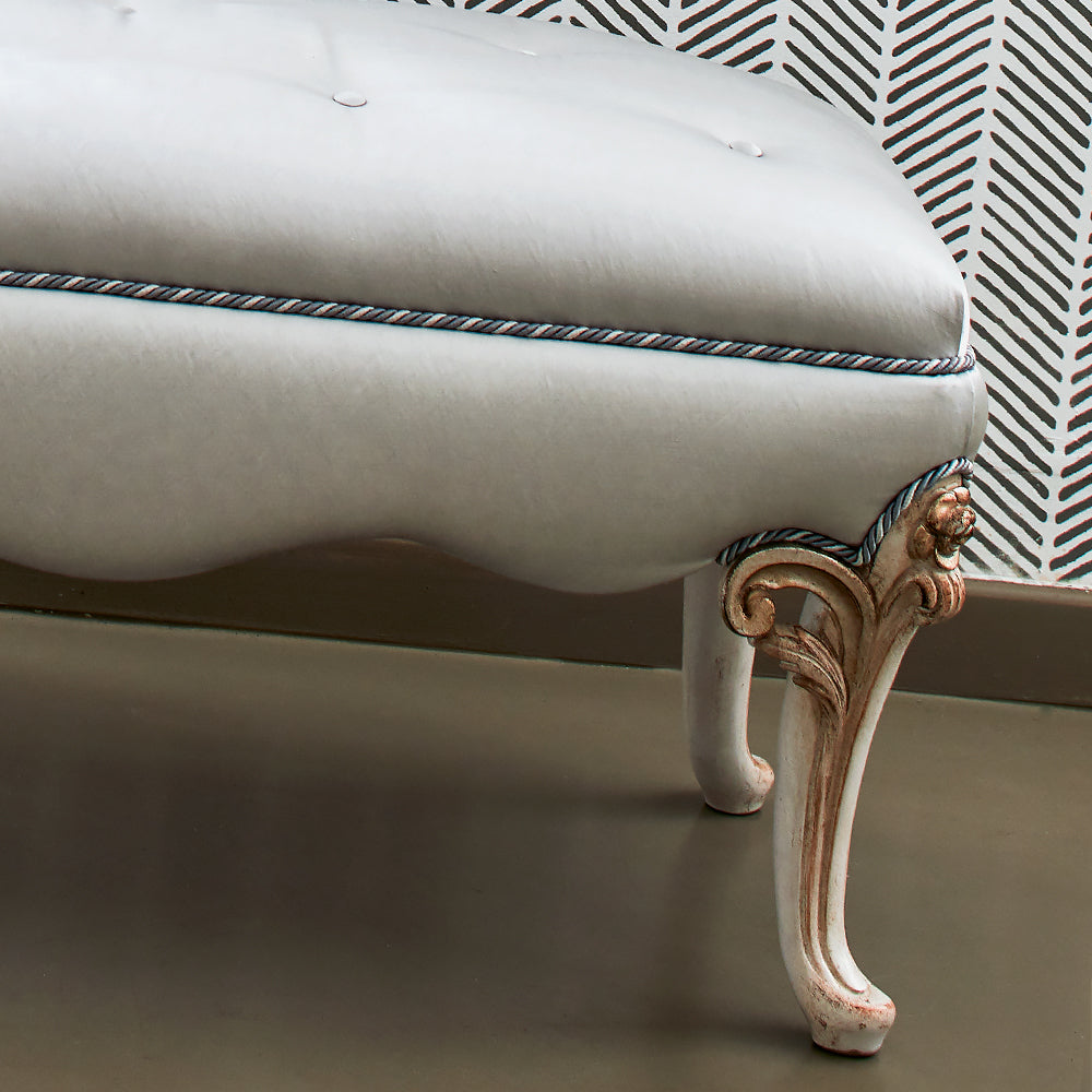 Classic Italian Designer Upholstered Bench