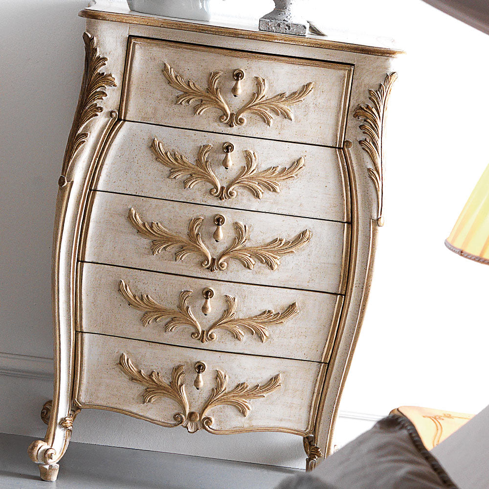 Classic Italian Ornate Narrow Chest of Drawers