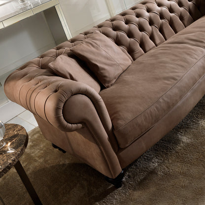 Italian Leather Modern Chesterfield Sofa