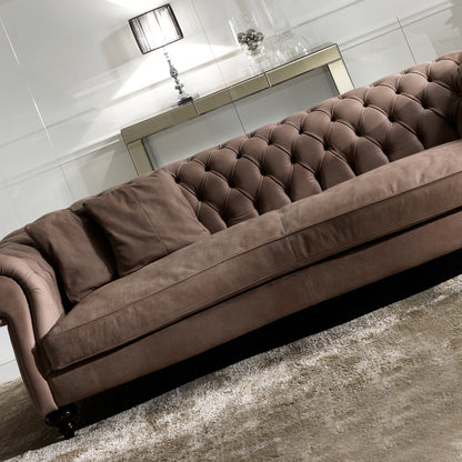 Italian Leather Modern Chesterfield Sofa