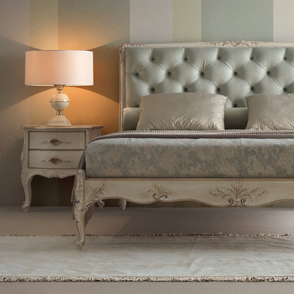 Classic Louis Style Button Upholstered Bed