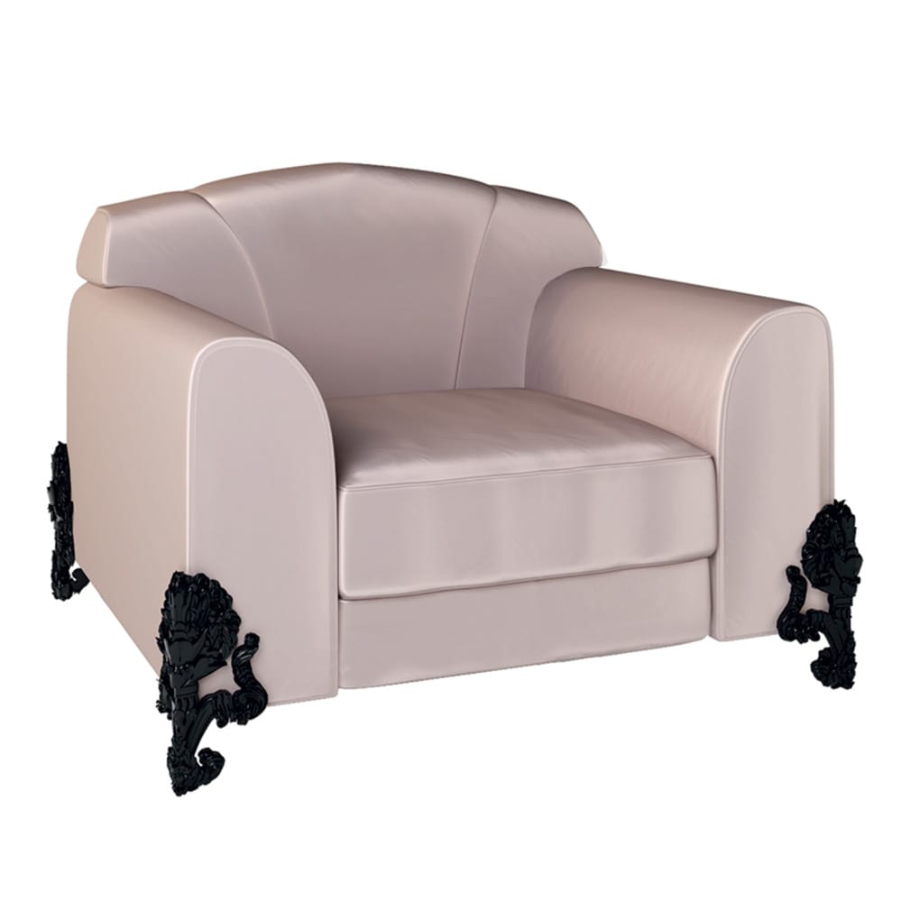 Classic Luxury Nubuck Leather Designer Armchair