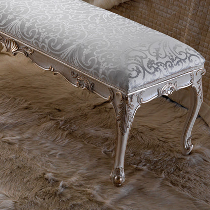 Classic Rococo Style Upholstered Bench