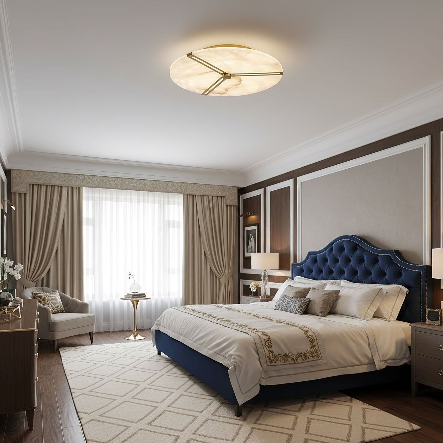Clocks Alabaster Ceiling Light