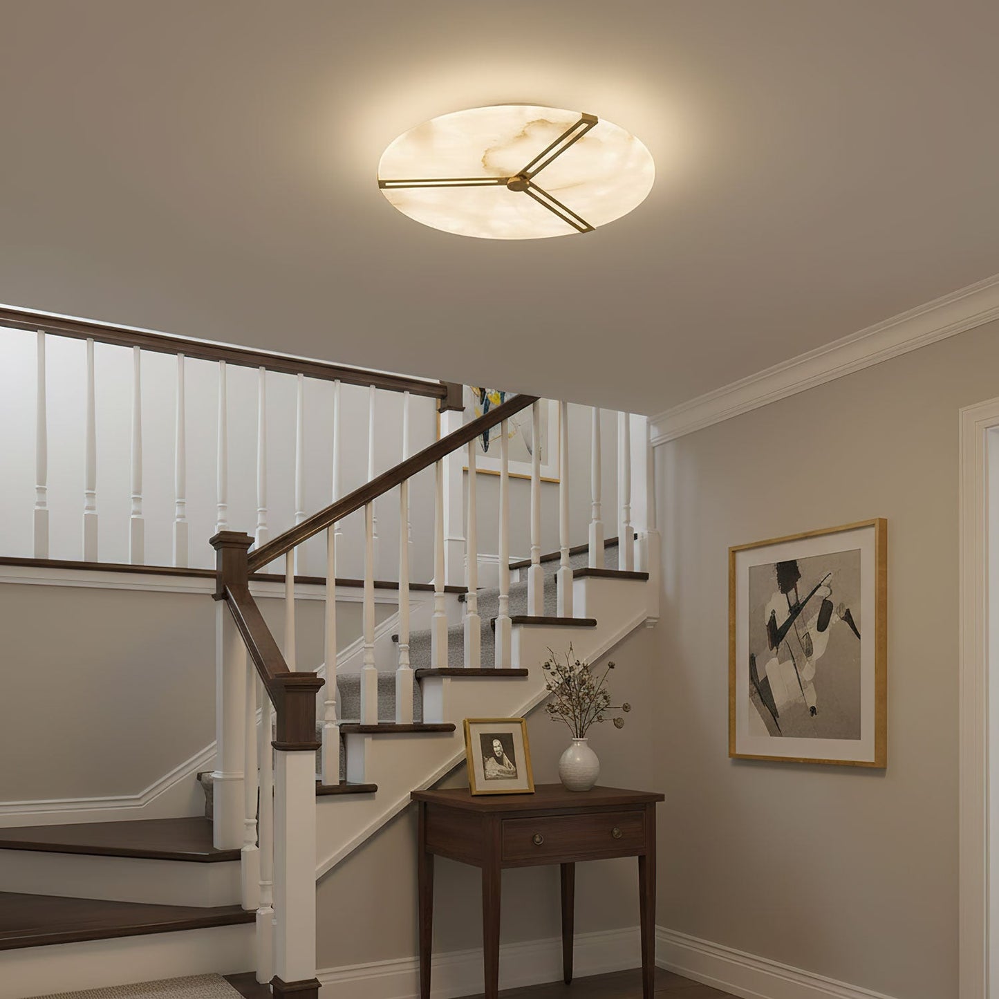 Clocks Alabaster Ceiling Light