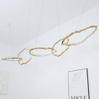 Cloud Rings Series Brass Chandelier