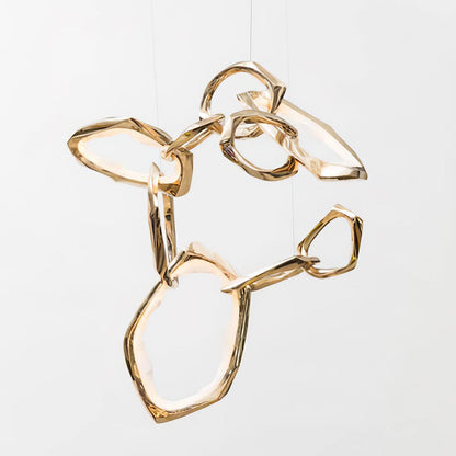 Cloud Rings Series Brass Chandelier