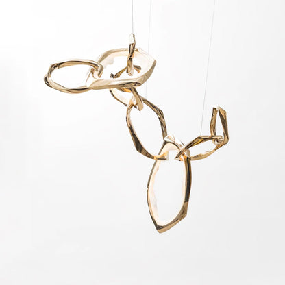 Cloud Rings Series Brass Chandelier