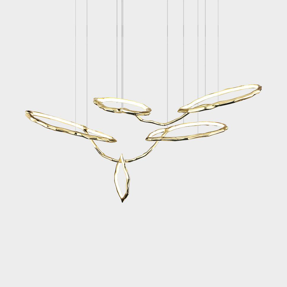 Cloud Rings Series Brass Chandelier