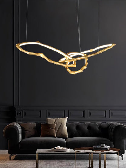 Cloud Rings Series Brass Chandelier