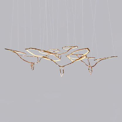 Cloud Rings Series Brass Chandelier