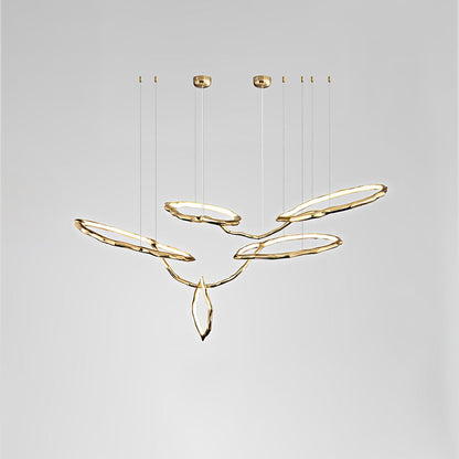 Cloud Rings Series Brass Chandelier