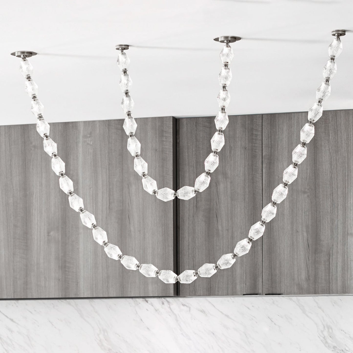 Glass Chain Chandelier