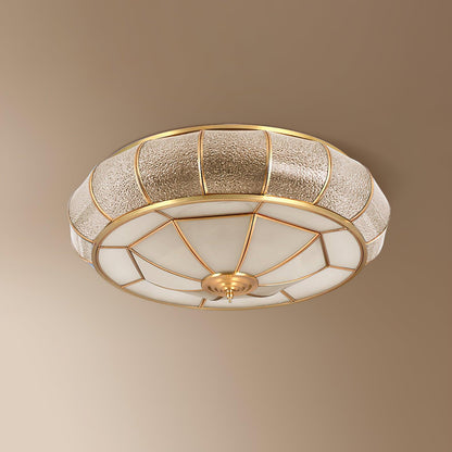 Colonial Glass Drum Ceiling Light