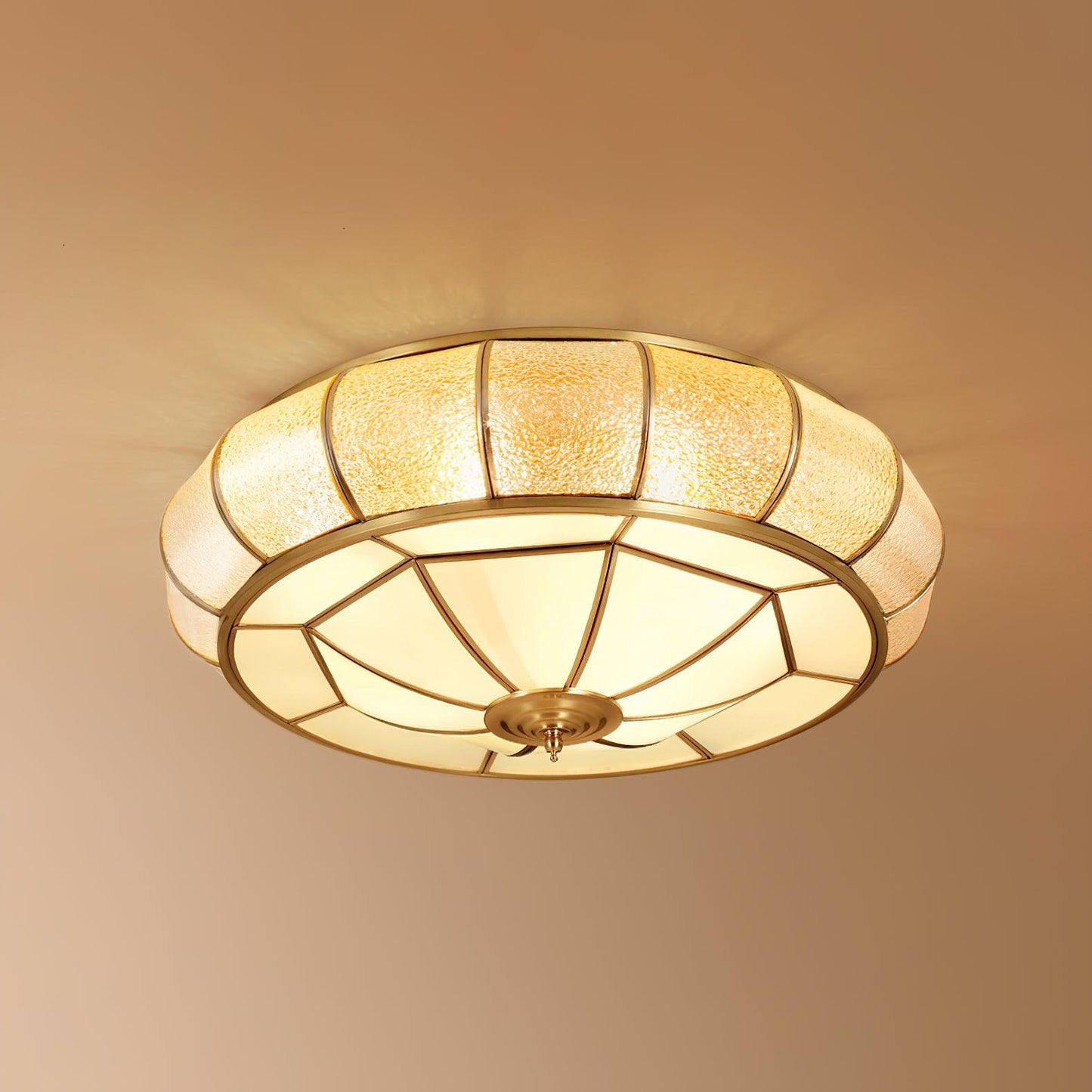 Colonial Glass Drum Ceiling Light