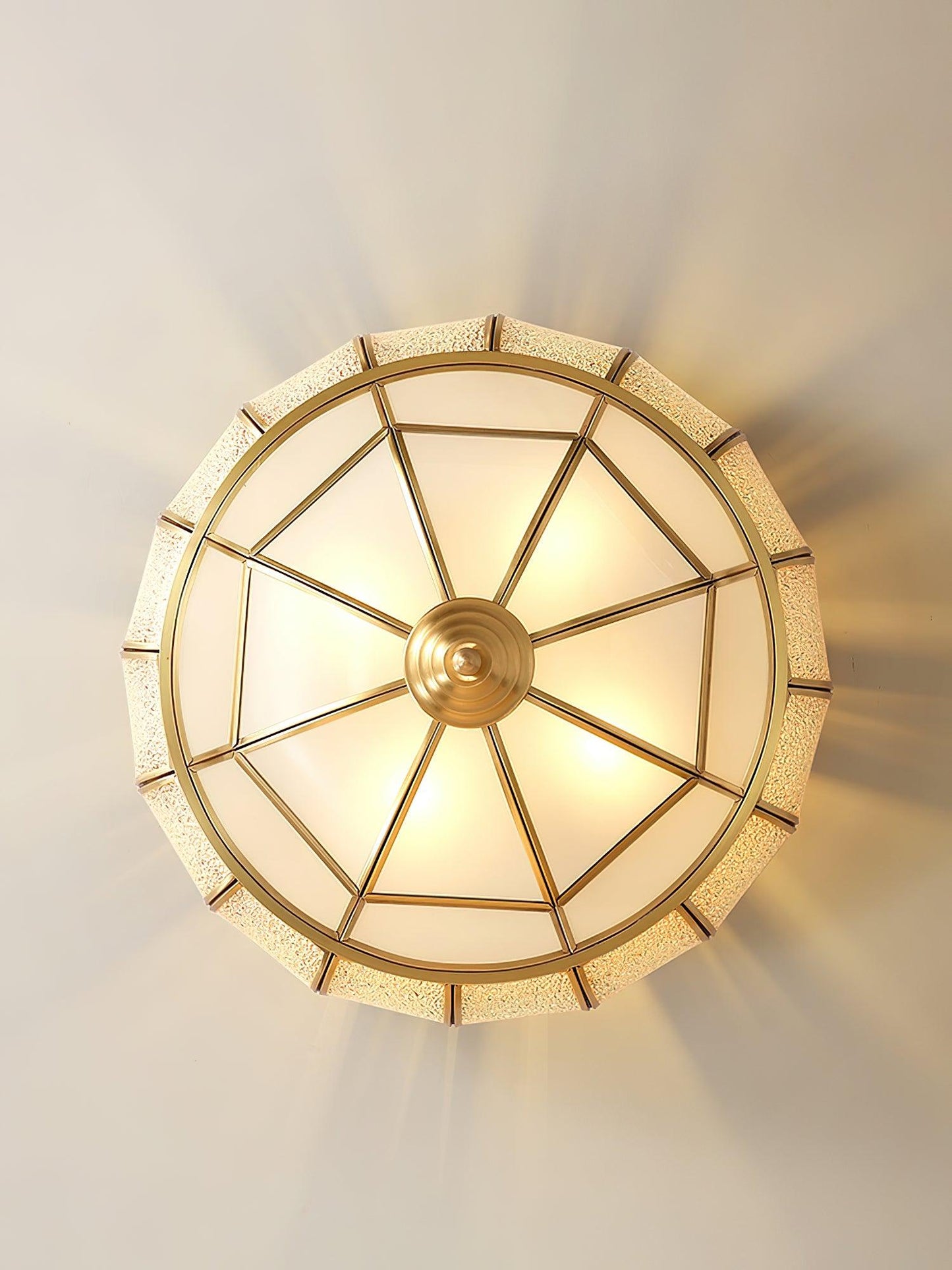 Colonial Glass Drum Ceiling Light