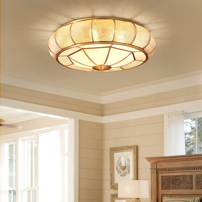 Colonial Glass Drum Ceiling Light