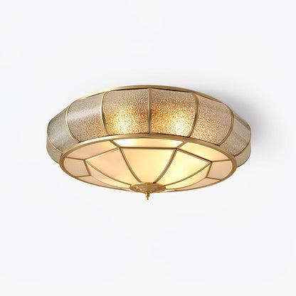 Colonial Glass Drum Ceiling Light