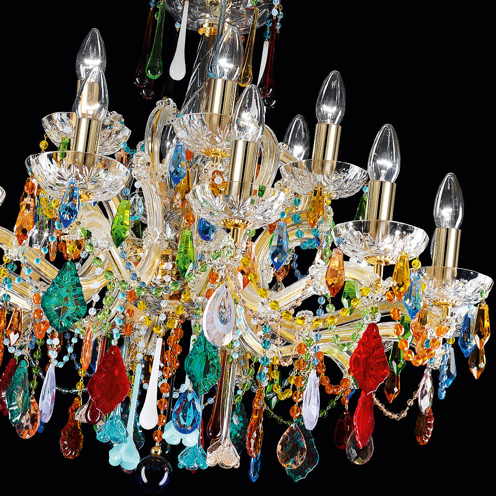 Exclusive Vintage Design Gold Plated Crystal Chandelier