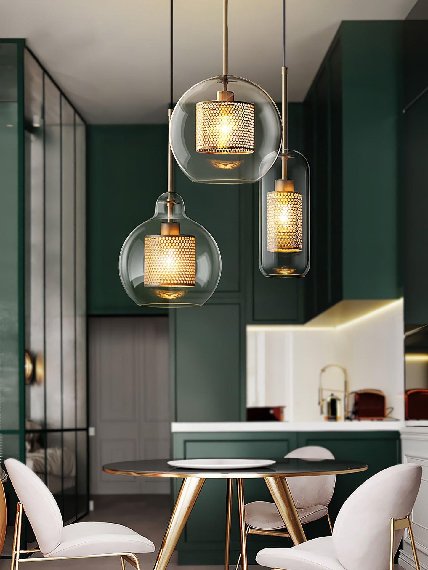 Combined Chiswick Glass Pendant Light