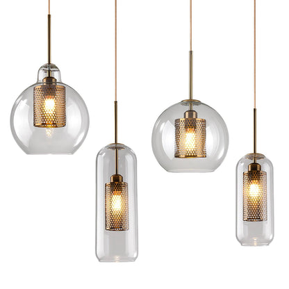 Combined Chiswick Glass Pendant Light