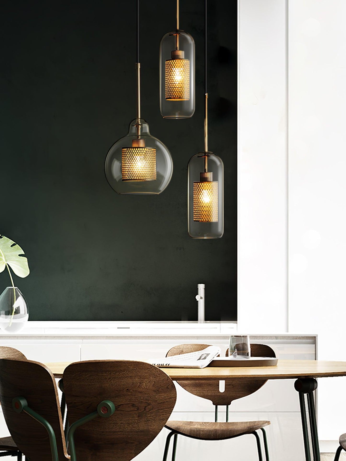 Combined Chiswick Glass Pendant Light